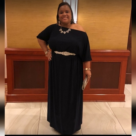 KOH KOHLong  One Shoulder Flowy 3/4  Sleeve Maxi Dress in Black Size M - Picture 5 of 14